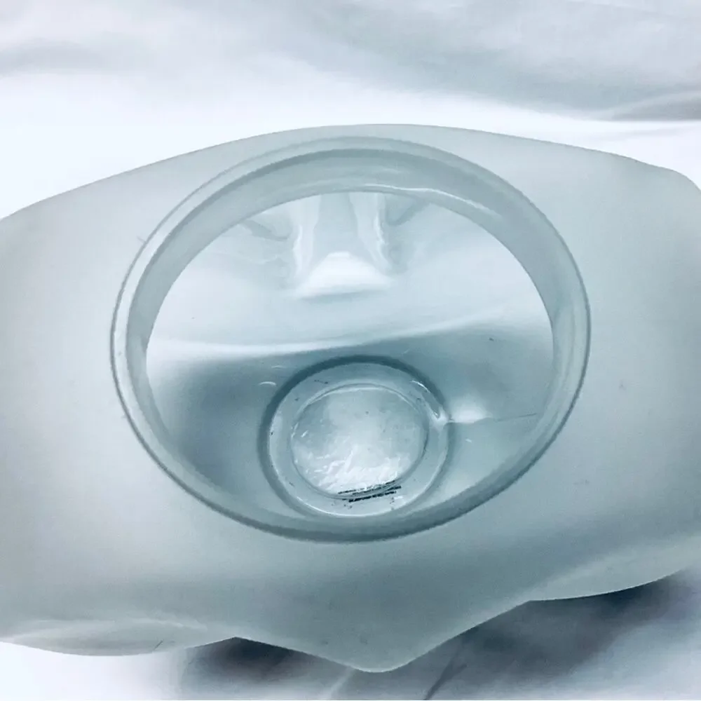 White Contemporary Frosted Glass Face Sculpture Vase
